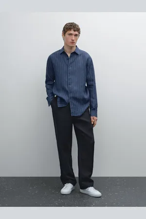 Massimo Dutti Gestreiftes Slim-Fit-Hemd Aus 100 % Leinen
