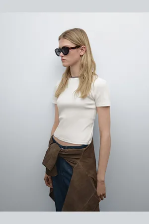 Massimo Dutti Geripptes T-Shirt Mit Kurzen Ärmeln