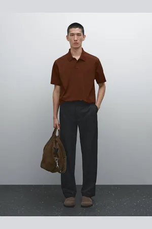 Massimo Dutti Slim-Fit-Poloshirt Aus Baumwolle Mit Mikrostrukturmuster