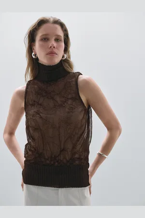 Massimo Dutti Top Mit Stehkragen Und Textur – Studio