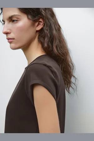 Massimo Dutti T-Shirt Aus 100 % Baumwolle Mit Abgerundetem Saum