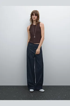 Massimo Dutti Stricktop Aus Baumwollmischgewebe Mit Pointelle-Lochmuster