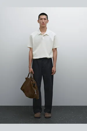 Massimo Dutti Slim-Fit-Poloshirt Aus Baumwolle Mit Mikrostrukturmuster