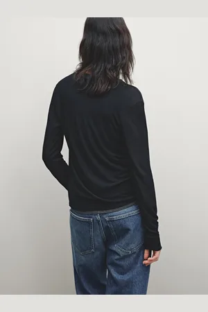 Massimo Dutti Doppellagiges Langarmshirt Mit Knopfleiste