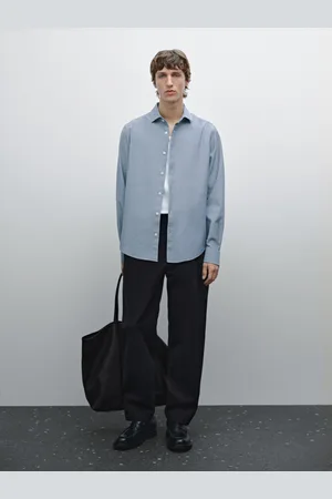 Massimo Dutti Denim-Oxfordhemd Aus Reiner Baumwolle