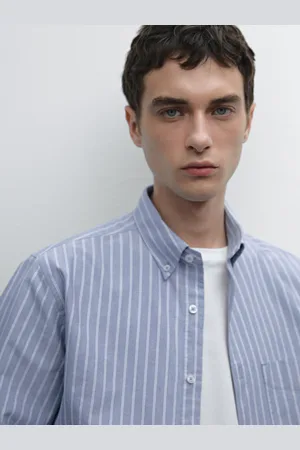 Massimo Dutti Gestreiftes Oxfordhemd Aus Baumwolle Im Regular-Fit