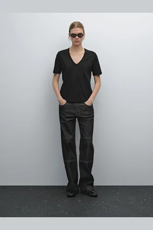Massimo Dutti T-Shirt Aus 100% Baumwolle Mit Kurzen Ärmeln
