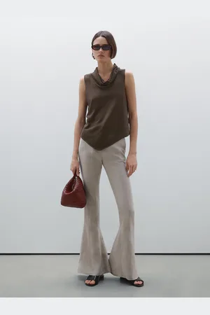 Massimo Dutti Asymmetrisches Drapiertes Top Aus 100 % Leinen