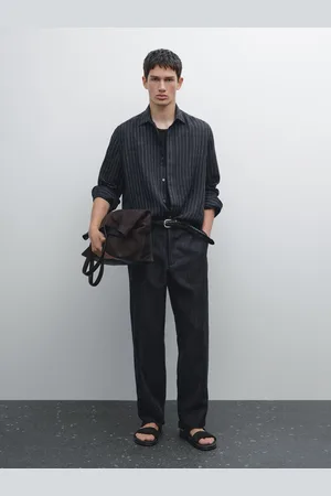 Massimo Dutti Nadelstreifenhemd Aus 100 % Leinen
