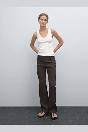 Massimo Dutti Top Mit Spitzenkante Aus Baumwollmischgewebe