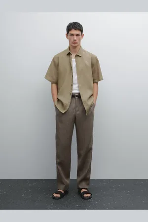 Massimo Dutti Regular-Fit-Hemd Aus Leinen Mit Kurzen Ärmeln