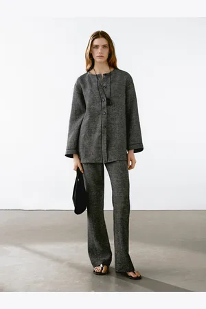 Massimo Dutti Destrukturierte Jacke Aus 100 % Leinen