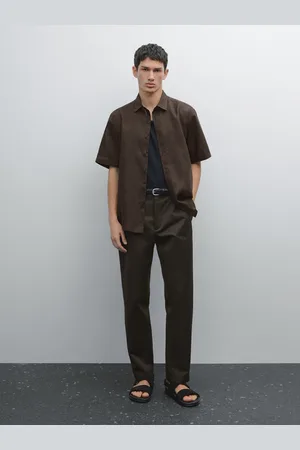 Massimo Dutti Regular-Fit-Hemd Aus Leinen Mit Kurzen Ärmeln