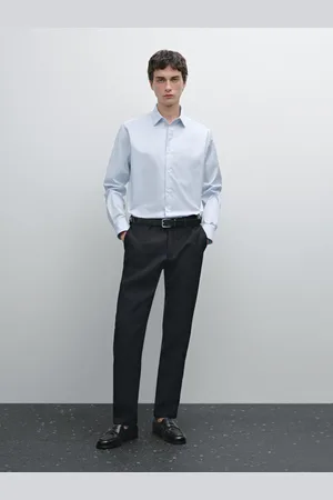 Massimo Dutti Gestreiftes Slim-Fit-Hemd Aus Baumwolle