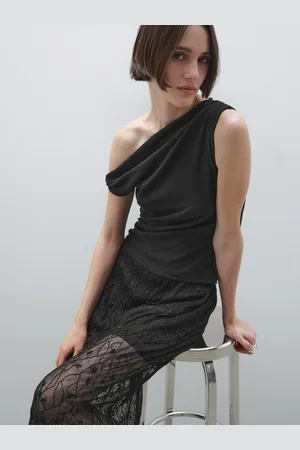 Massimo Dutti Drapiertes Top Aus Baumwolle Mit Zierknoten