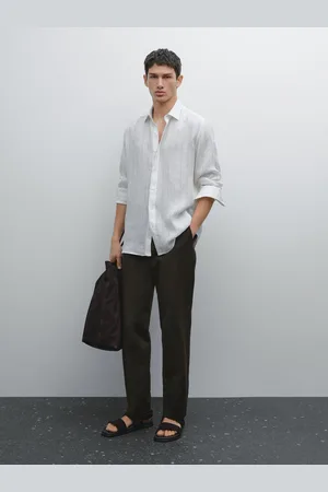 Massimo Dutti Nadelstreifenhemd Aus 100 % Leinen