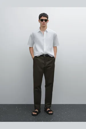 Massimo Dutti Regular-Fit-Hemd Aus Leinen Mit Kurzen Ärmeln