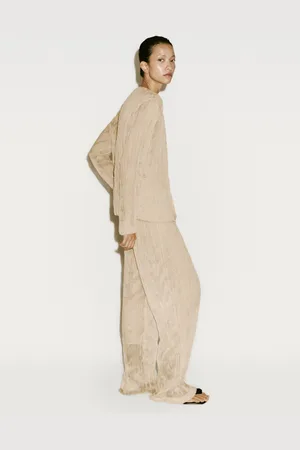 Massimo Dutti Fließende Plissée-Hose