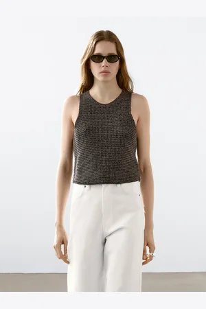 Massimo Dutti Durchbrochenes Stricktop Aus Baumwollmischgewebe