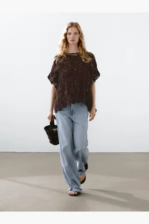 Massimo Dutti Häkelcape Mit Lockerem Strickmuster