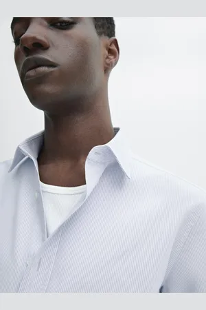 Massimo Dutti Gestreiftes Hemd Aus Reiner Baumwolle Im Slim-Fit