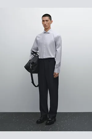 Massimo Dutti Gestreiftes Hemd Aus Reiner Baumwolle Im Slim-Fit