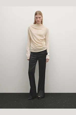Massimo Dutti Strickshirt Aus Wollmischgewebe Mit Raffung