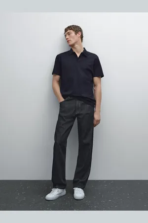 Massimo Dutti Slim-Fit-Poloshirt Aus Baumwolle Mit Mikrostrukturmuster