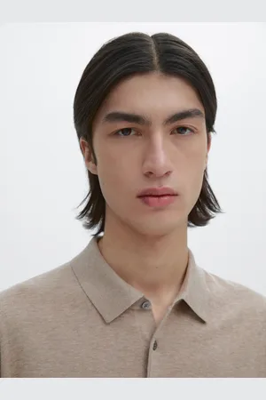 Massimo Dutti Kurzärmeliger Baumwollpullover Im Polo-Stil