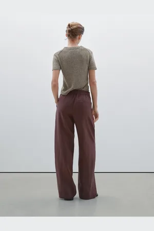 Massimo Dutti Wide-Leg-Hose Aus 100 % Leinen Mit Gummizug