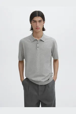 Massimo Dutti Kurzärmeliger Baumwollpullover Im Polo-Stil