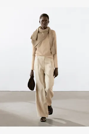 Massimo Dutti Wide-Leg-Hose Aus 100 % Leinen Mit Gummizug