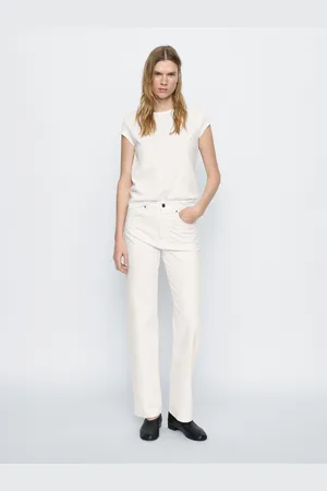 Massimo Dutti Straight-Fit-Jeans Mit Hohem Bund Aus Baumwollmischgewebe