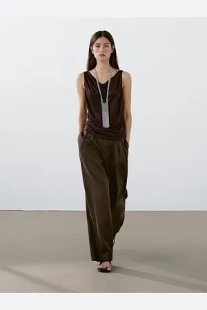 Massimo Dutti Hose Aus Reinem Leinen Mit Dreifacher Bundfalte