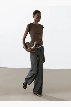 Massimo Dutti Wide-Leg-Jeans Im Loose-Fit Mit Halbhohem Bund