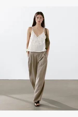 Massimo Dutti Hose Aus Reinem Leinen Mit Dreifacher Bundfalte