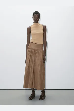 Massimo Dutti Geripptes Top Aus Baumwollmischgewebe – Studio