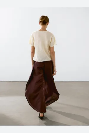 Massimo Dutti T-Shirt Mit Lockerem Strickmuster Aus Leinenmischgewebe