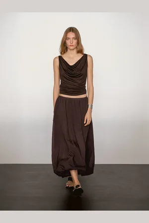 Massimo Dutti Fließendes Top Mit Drapiertem Ausschnitt