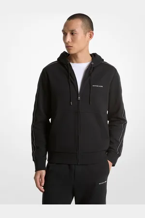 Michael Kors MK Kapuzenpullover Aus Baumwollmischgewebe Mit Reißverschluss Und Logostreifen - - Michael Kors