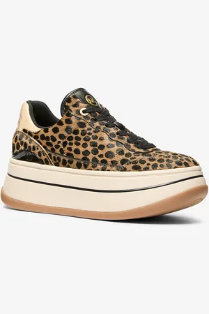 Michael Kors MK Plateau-Sneaker Hayes Aus Kalbshaar Mit Gepardenmuster - - Michael Kors