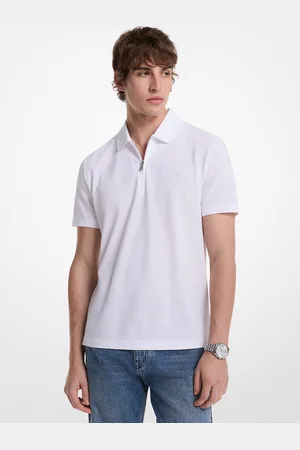 Michael Kors MK Piqué-Poloshirt Aus Baumwollmischung Mit Reißverschluss - - Michael Kors