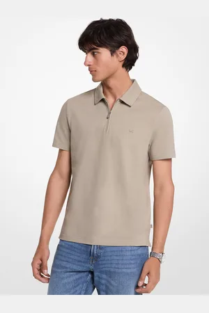 Michael Kors MK Piqué-Poloshirt Aus Baumwollmischung Mit Reißverschluss - - Michael Kors
