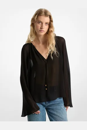 Michael Kors MK Bluse Aus Georgette Mit V-Ausschnitt - - Michael Kors