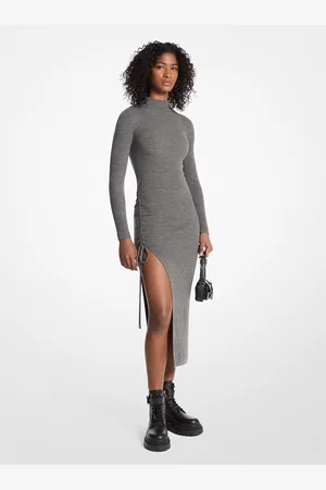 Michael Kors MK Gerafftes Kleid Aus Stretch-Wolle - - Michael Kors