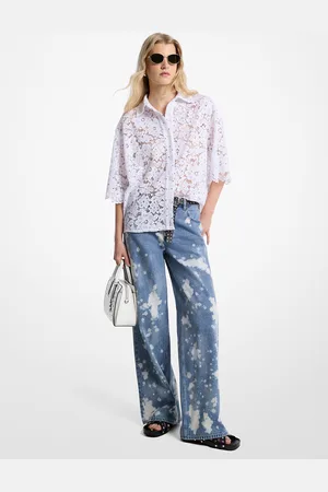Michael Kors MK Jeans Mit Weitem Bein Aus Gebleichtem Denim - - Michael Kors