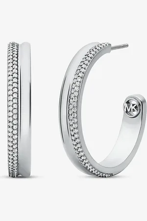 Michael Kors MK Pavé-Creolen Aus Messing Mit Edelmetallbeschichtung -
