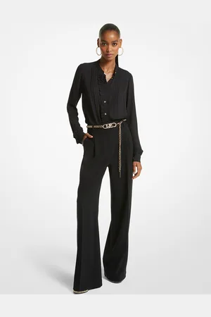 Michael Kors MK Plissierte Bluse Aus Georgette Mit Rüschen - - Michael Kors