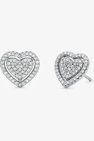 Michael Kors MK Herzförmige Pavé-Ohrstecker Aus Sterlingsilber Mit Edelmetallbeschichtung -