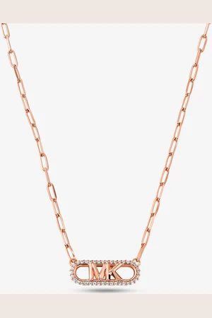 Michael Kors MK Halskette Aus Sterlingsilber Mit Edelmetallbeschichtung Und Empire-Logo -